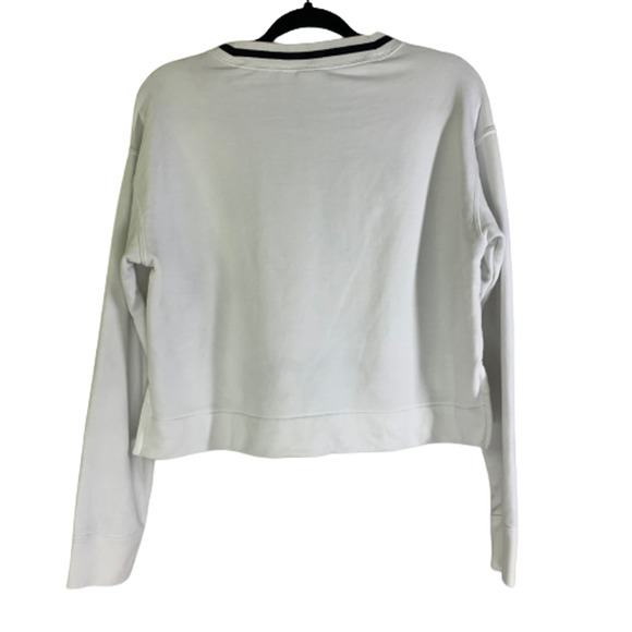 ADIDAS White & Black Bellista Cropped Sweatshirt - Picture 10 of 14